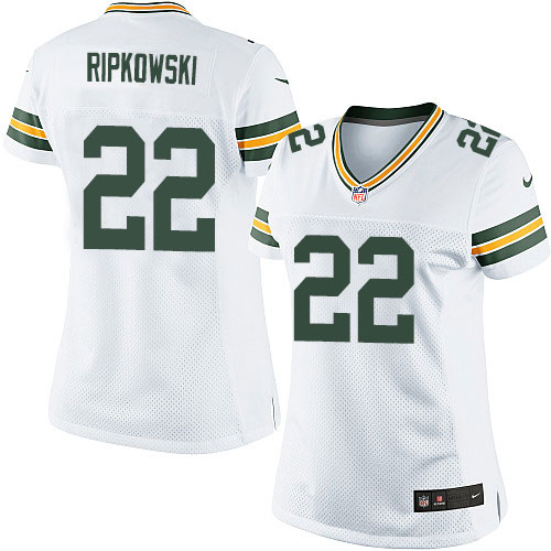 Women's Elite Aaron Ripkowski Nike Jersey White Road - #22 NFL Green Bay Packers